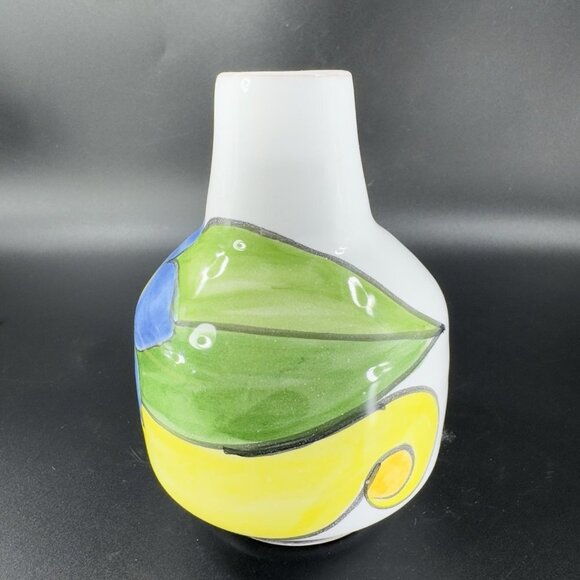 Vintage Venetian Studio Art Pottery Vase Vessel Hand Painted Italian Pottery VTG - Picture 11 of 12